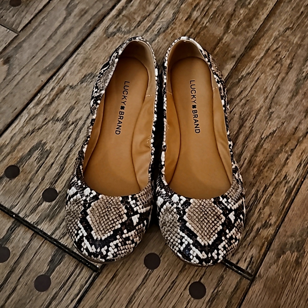 Lucky Brand Erin Ballet Flat - Latte Dream Snake